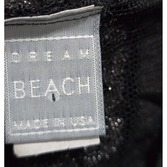 Dream Beach Womens Black Floral Lace‎ Swimsuit Cover Up Short Sleeve Hooded Sz M - Picture 6 of 11
